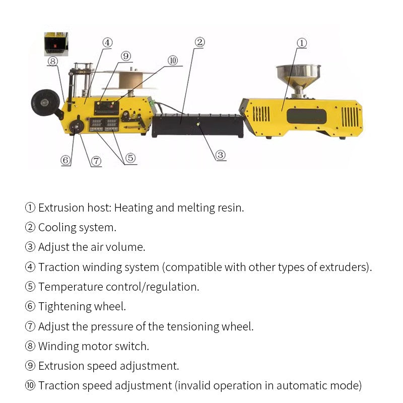 Extrusora de Filamento 3D HT400 Fabricante de Filamento para Impressora 3D Extrusora Automática de Consumíveis de Mesa para Filamento de Impressão 3D PLA PETG PA ABS