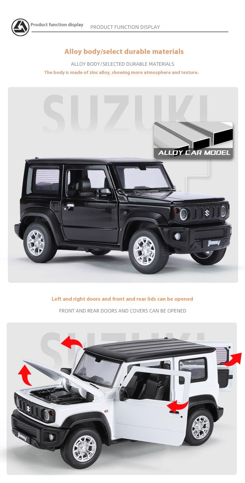 Miniaturas 1/24 Suzuki Jimny SUV Liga Off Road Modelo Diecast Puxar para Trás Brinquedo Infantil Presente Para Crianças Presente de Aniversário Para Namorado
