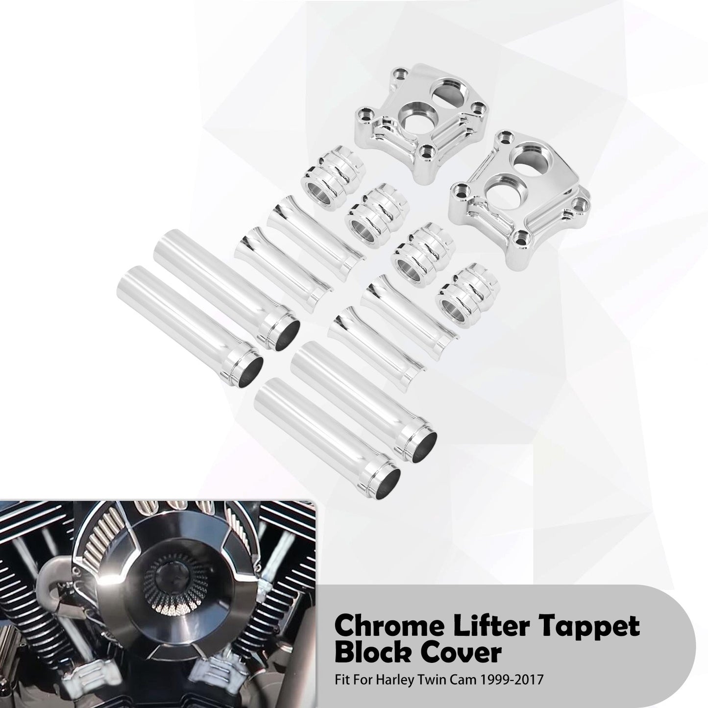 Tampa do Tucho do Motor CNC para Motocicleta Preto Cromado para Harley Softail Touring Dyna Twin Cam Electra Glide Road King