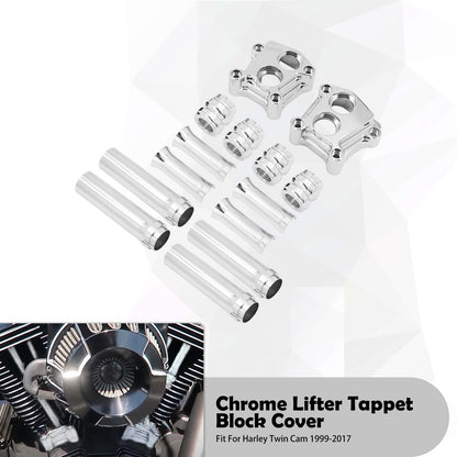 Tampa do Tucho do Motor CNC para Motocicleta Preto Cromado para Harley Softail Touring Dyna Twin Cam Electra Glide Road King