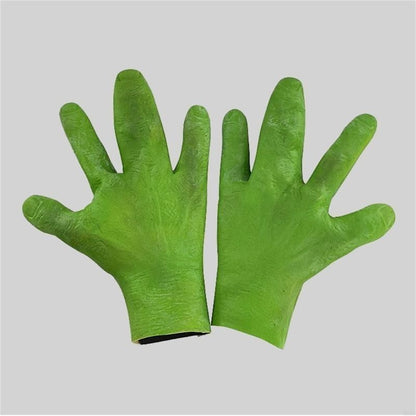B95F Full Face Alien Mask for Adults Halloween Alien Mask Gloves Set, Alien Cosplay Costumes Props, for Halloween Party