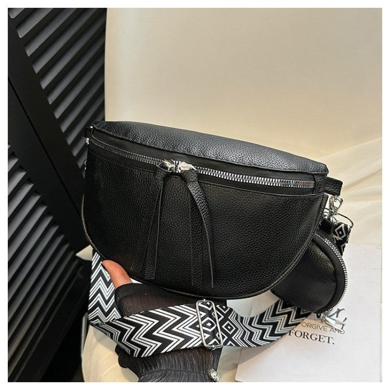 Luxury Genuine Leather Woman Chest Bag High Quality Cow Leather Women's Crossbody Bag With Small Purse Female Handbags Waist Bag