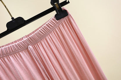 Plus size L to 6XL U-Neck Women's wide leg pants high waist Loose Long pant solid color Casual drapped trousers all match