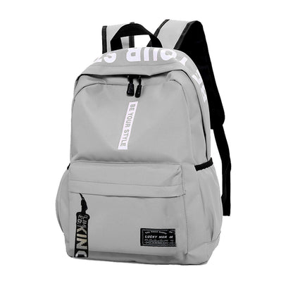 Fashionable Lightweight Student Backpack Customizable Logo Casual Dual-shoulder Bag Arc Shoulder Strap Polyester Lining Oxford