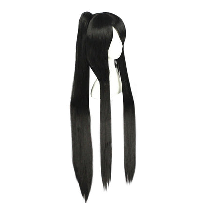 HAIRJOY Perucas sintéticas de cosplay de cabelo longo rabo de cavalo preto roxo vermelho cinza de fibra de alta temperatura