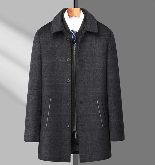 2024 New style Men's Woolen Coat Winter Classic Casual Overcoat Mens high quality Thicken trench coat men full size M-4XL