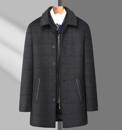 2024 New style Men's Woolen Coat Winter Classic Casual Overcoat Mens high quality Thicken trench coat men full size M-4XL