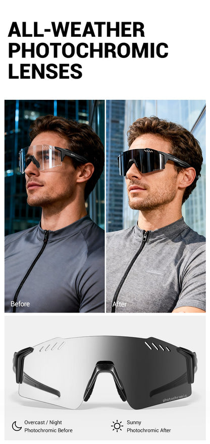 SCVCN Outdoor Photochromic Sunglasses Sports Bike Cycling Glasses Man MTB Climbing Glasses Eyewear Women Driving Bicycle Goggles