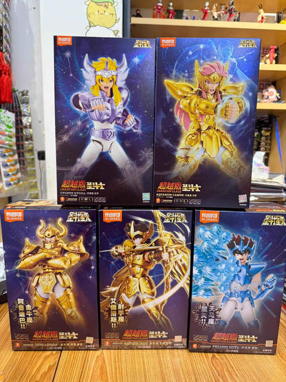 Em estoque Original Saint Seiya CLÁSSICO CLÁSSICO Gold Saint Shiryu Máscara da Morte Shura Ouro Câncer Capricórnio Modelo Montado Brinquedos