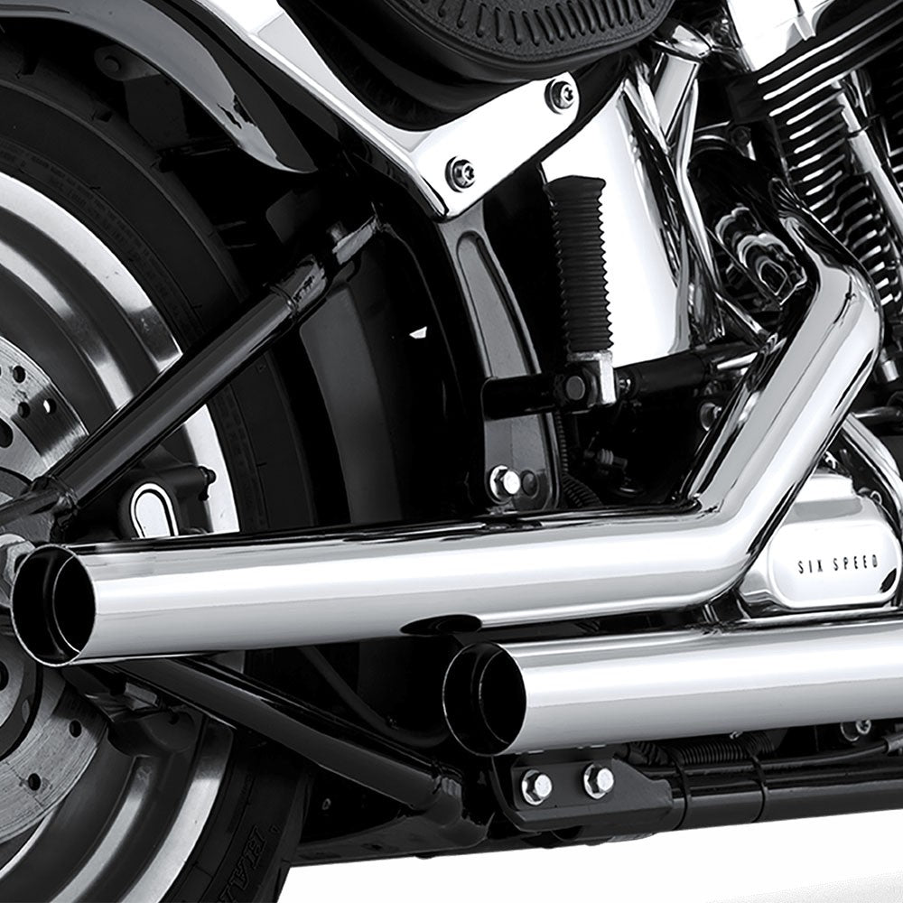 Full Coverage Stainless Steel Motorcycle Exhaust System with Heat Shields Compatible for Harley 2007-2011 FXST/FLST Exhaust Pipe