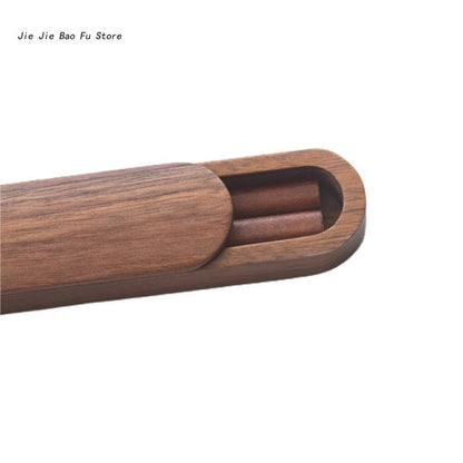 Natural Life Hashi de Madeira de Nogueira Preta estilo Japonês Antiderrapante com Caixa para PRESENTE Elegante Coreano Conjuntos de Hashi