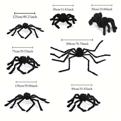 1/3pcs Giant Black Plush Spider Halloween Decorations Outdoor Scary Large Spiders Halloween Party Bar Haunted House Horror Props