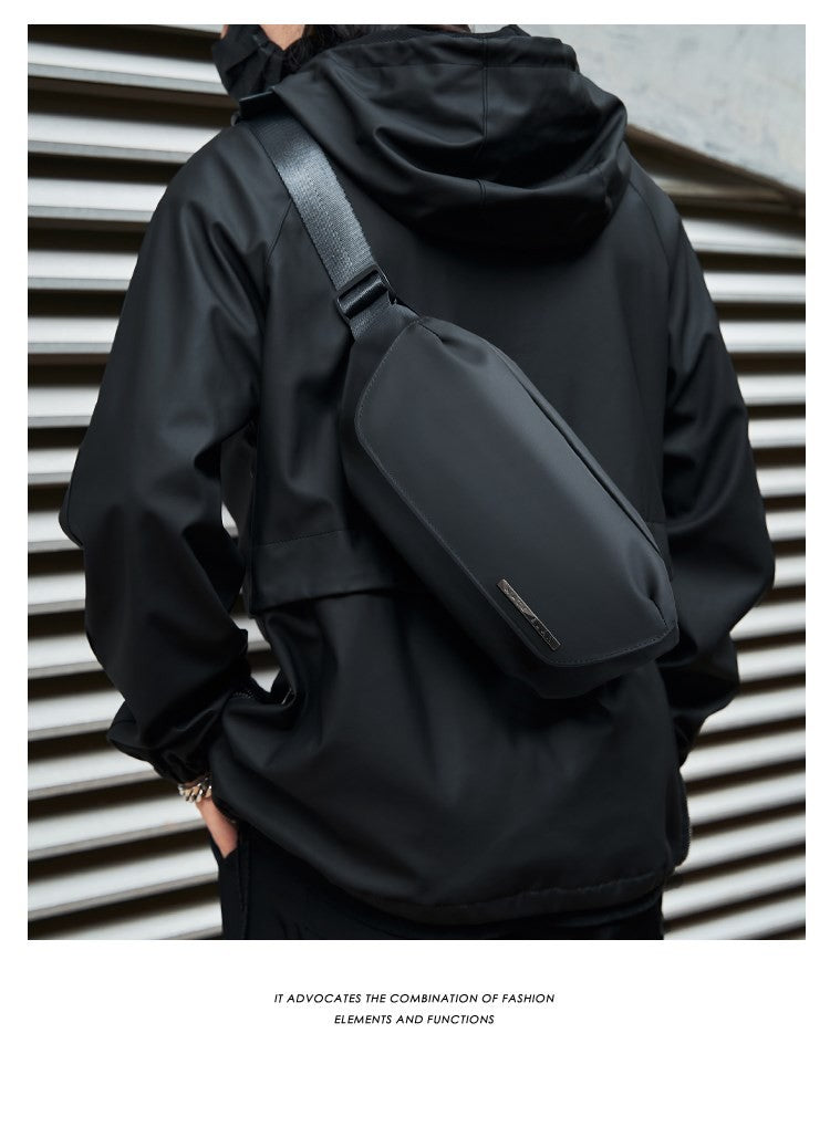 MATE ELAN Urban Business Thin Crossbody Shoulder Bag Men Fashion Waterproof Waist Fanny Pack Chest Bags Black Best iPad Bumbag