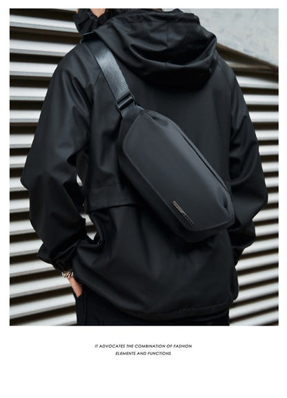 MATE ELAN Urban Business Thin Crossbody Shoulder Bag Men Fashion Waterproof Waist Fanny Pack Chest Bags Black Best iPad Bumbag