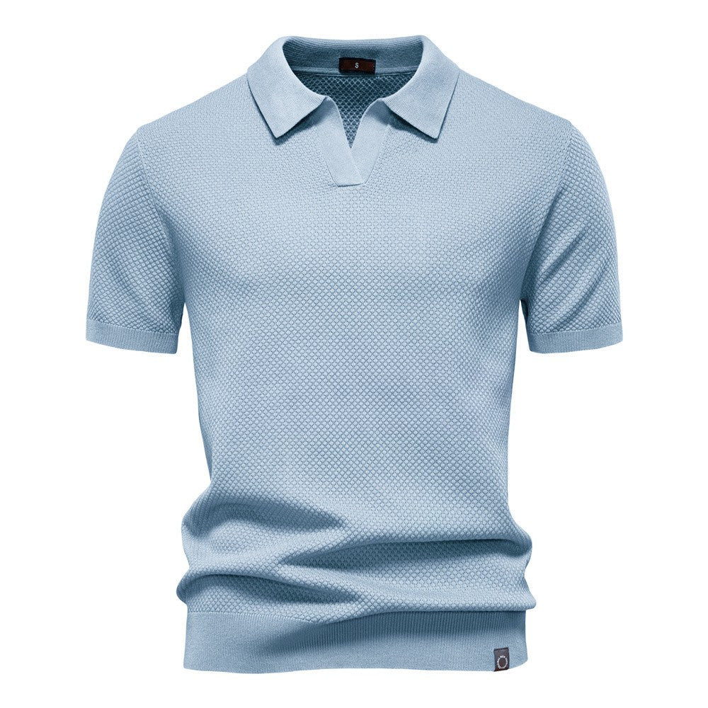 AIOPESON Men's Summer Breathable Polo Shirt Short Sleeve Solid Color Casual Polo Shirts for Men Lightweight Stretch Polo ?