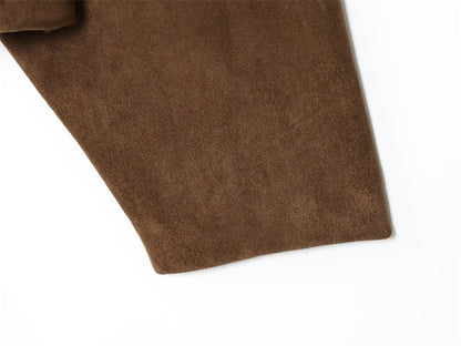 Women's Jacket Fall 2025 New Solid Color Long-Sleeved Faux Suede Loose Bomber Jacket Casual Fashion Personality Versatile