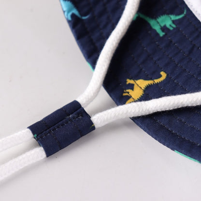 Sun Protection Hat for Kids Toddler Boys Girls Dinosaur Wide Brim Summer outdoor hat Cotton Baby Bucket Hat with Chin Strap