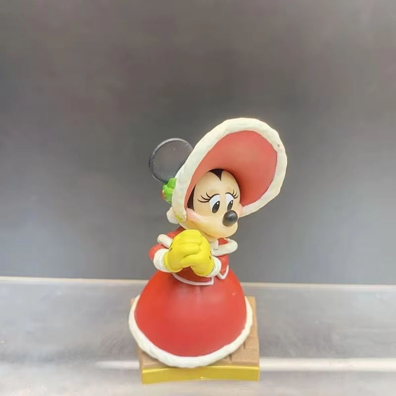 Nova Oferta Brinquedos Periféricos de Natal Limitados da Disney Kawaii Mickey Minnie Estatuetas Coleção Modelo Decoração de Mesa Presentes de Natal