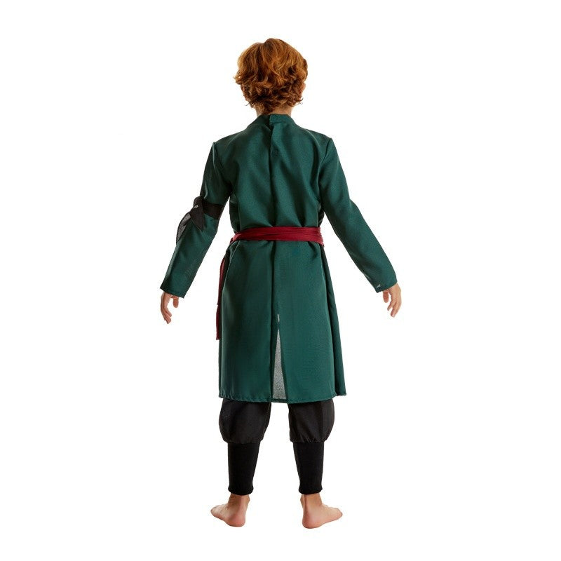 Anime Figures Roronoa Zoro Cosplay Costume Uniform Green Coat Pants Head Scarf Roronoa Zoro Wig Earrings Halloween Men Clothes