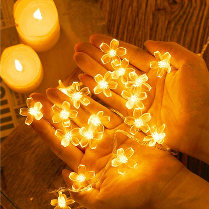 10/20M Cherry Blossom Garland Fairy Lights Indoor Christmas Decoration String Lights 200LED for Wedding Pink Party Decorations