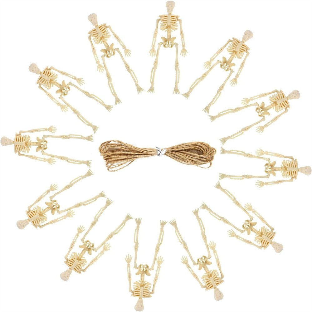 6/12PCS Mini Skeleton Figurines Small Skeletons Halloween Decorations for Craft Haunted House Accessories Party Favors 6 Inch