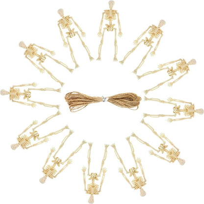 6/12PCS Mini Skeleton Figurines Small Skeletons Halloween Decorations for Craft Haunted House Accessories Party Favors 6 Inch