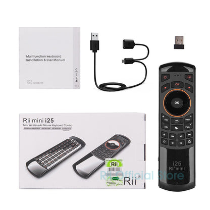 Rii i25 2.4G Mini Wirless Air Mouse Keyboard With IR Remote Control PC Teclado For Tablet Smart Android TV Box