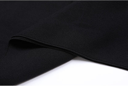 High Quality Spring And Autumn New Fashion Knitted Heavy Industry Pearl Slim Fit And Slimming Round Neck Long Sleeved Dress