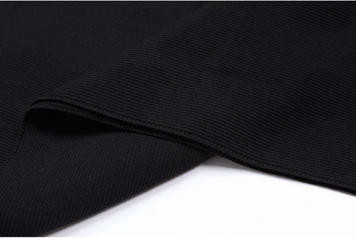 High Quality Spring And Autumn New Fashion Knitted Heavy Industry Pearl Slim Fit And Slimming Round Neck Long Sleeved Dress