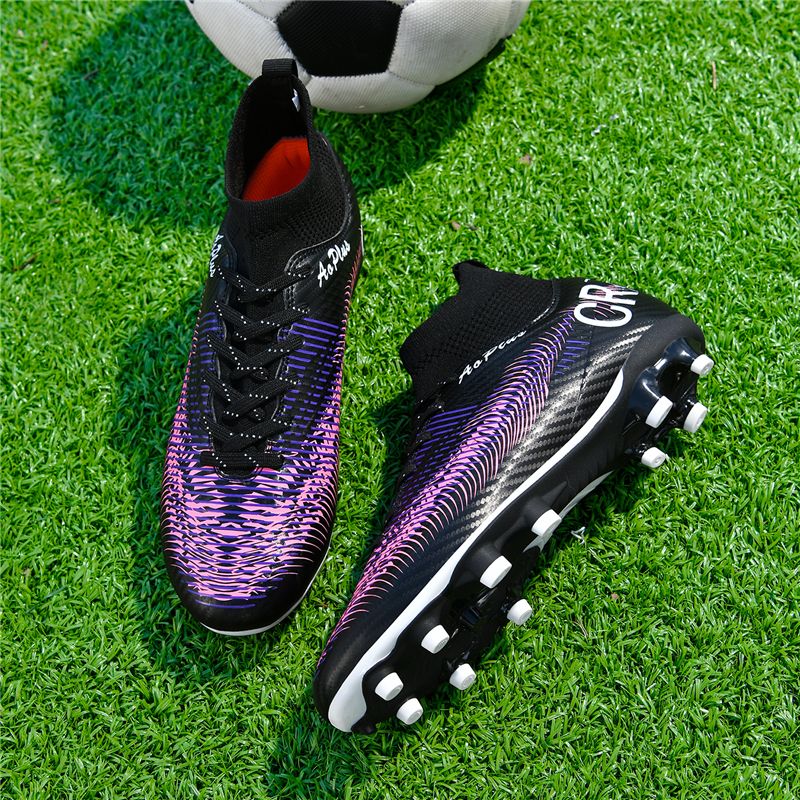 New Men Soccer Shoes Long Spikes Outdoor Sport Training Football Boots Cleats Adult Non Slip Boys Breathable Match Comfortable