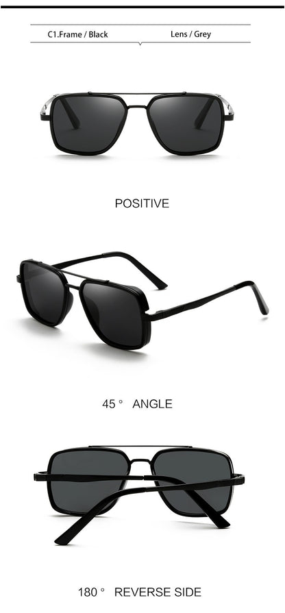 MIZHO Brand Tony Stark Iron Man Sunglasses For Men Driving Fashion COOL High Quality Driving Polarized Sun Glasses UV Protection