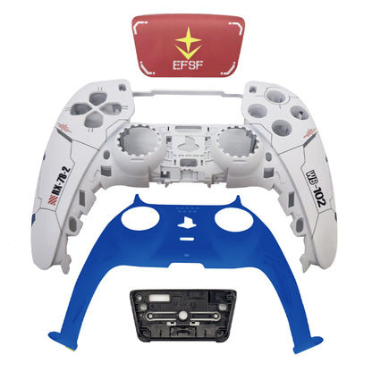 For PS5 Controller Shell, Mecha Style Custom Faceplate Cover with Touchpad for DualSense, Replacement for BDM-10/020/030/040/050