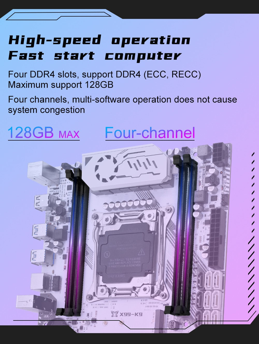 Placa-mãe MAXHINIST X99 K9 TPM 2.0 LGA 2011-3 Xeon E5 2680 V4 CPU 16GB 2666MHz DDR4 RAM Opções de kit de memória de quatro canais