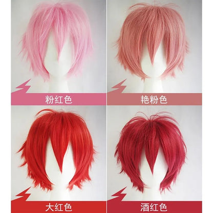 Versatile colored Synthetic wig men's cosplay wigs anime wig set cosplay upturned short hair