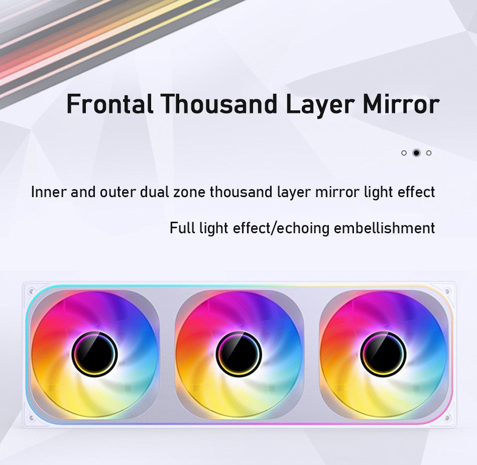 Jonsbo ZB-120/240/360 Computer Case Fan 5V ARGB 120mm Water-Cooled CPU Cooling Fan PWM ZB-360BR Forward/Reverse Fan Kits