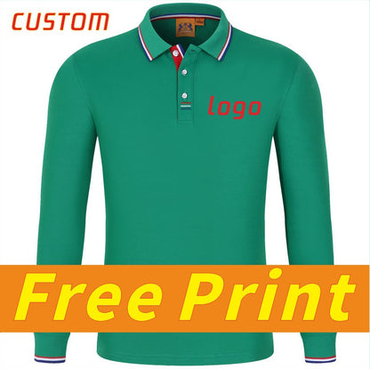 Men's and women's breathable cotton long sleeved polo shirts, T-shirts, printed logos, embroidered work clothes, customized