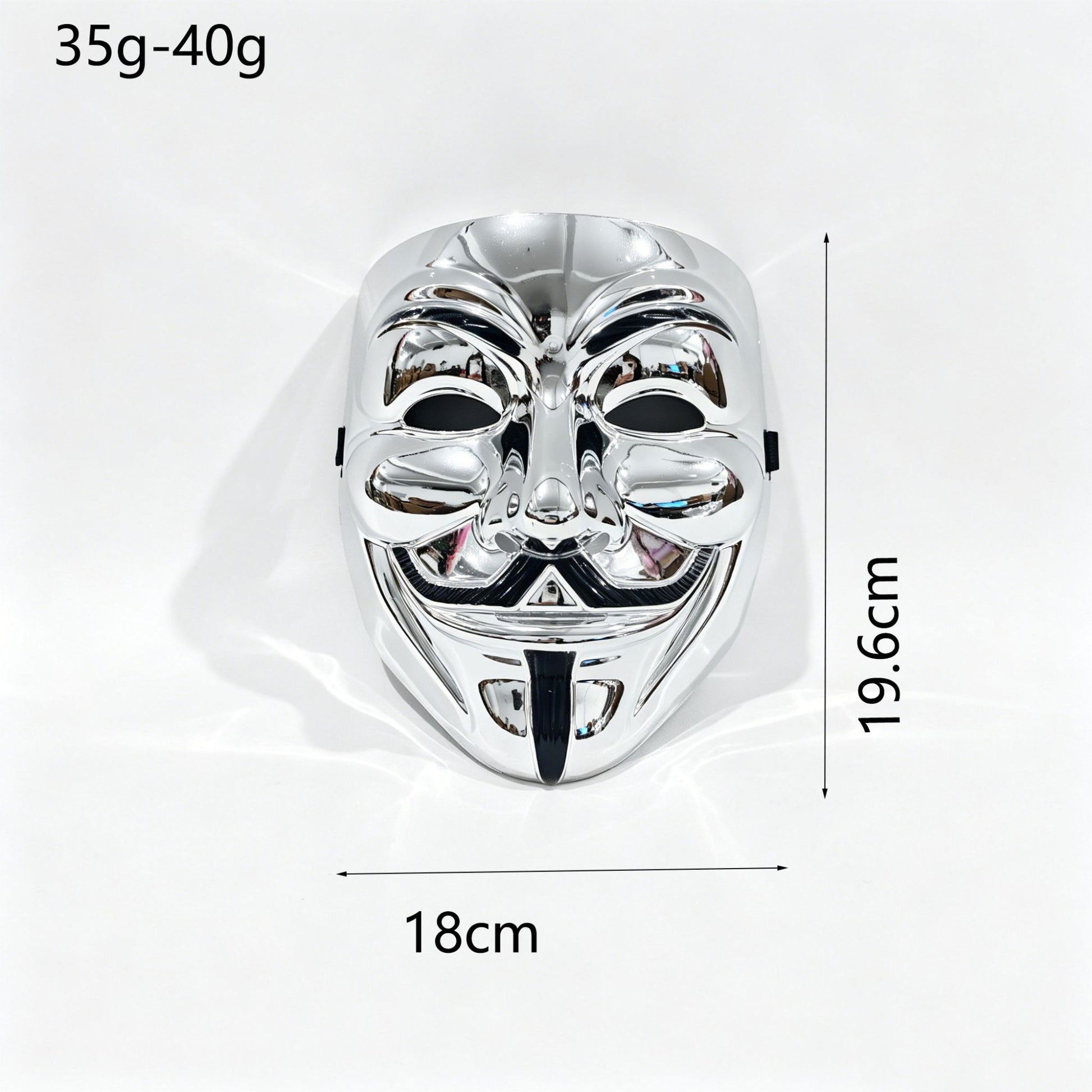 2pcs Metallic Gold & Silver Full Face Mask Set Anonymous Style Adjustable Strap Masquerade Halloween Cosplay Costume