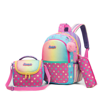 Mochila para meninas com lancheira, estojo, conjuntos de bolsas escolares para meninos, 3 peças para estudantes do ensino fundamental e adolescentes