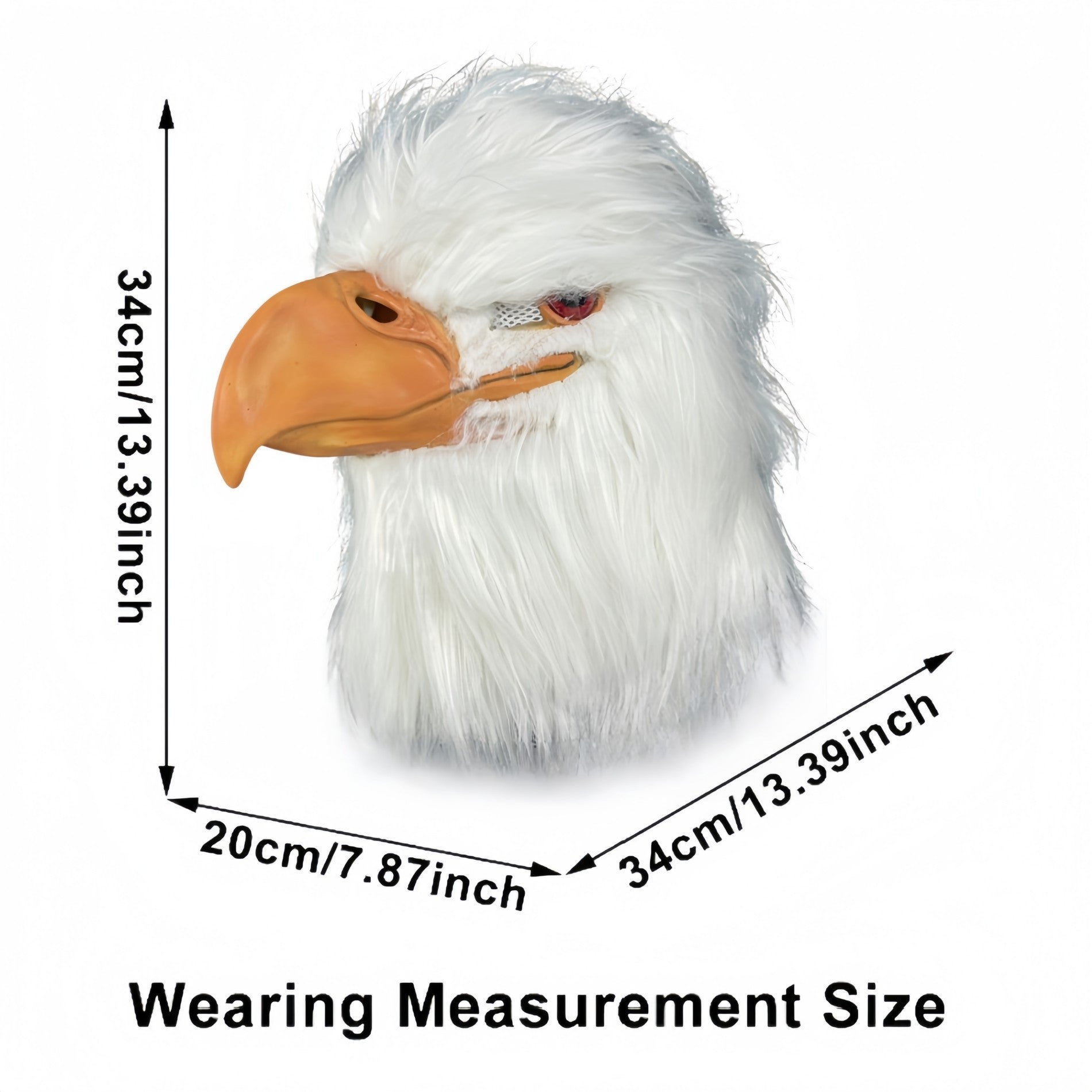 White Eagle Latex Mask – Realistic Bird Head Costume Feathers For Adults Halloween Party Cosplay Animal Prop Masquerade Carnival