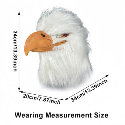 White Eagle Latex Mask – Realistic Bird Head Costume Feathers For Adults Halloween Party Cosplay Animal Prop Masquerade Carnival