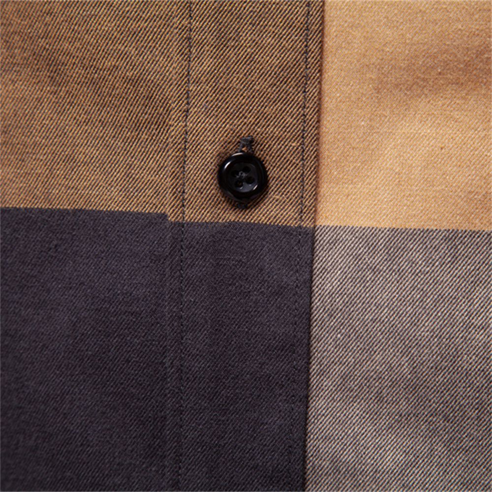 AIOPESON Men's Classic Plaid Shirt 100% Cotton Long Sleeve Autumn Winter Thicken Office Formal Business Executive Shirts