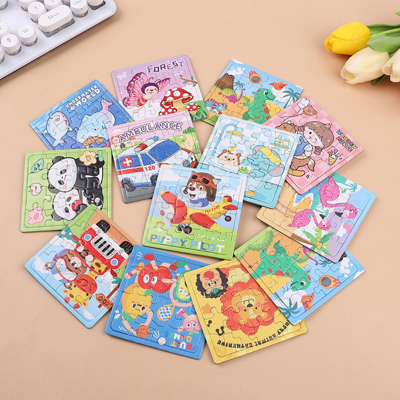 10/15/20/30/50pcs Mini Cartoon Animal Paper Jigsaw Puzzles Gifts Birthday Christmas New Year Party Rewards Pinata Fillers Random