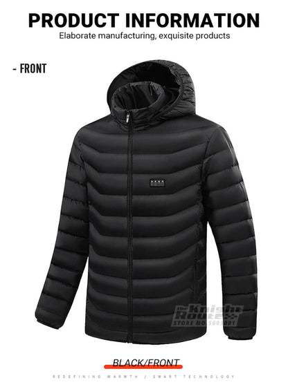 Jaqueta de Inverno Masculina Feminina com Aquecimento em 21 Áreas para Motoqueiros, Jaqueta USB com Aquecimento Elétrico, Colete Térmico para Moto, Casaco