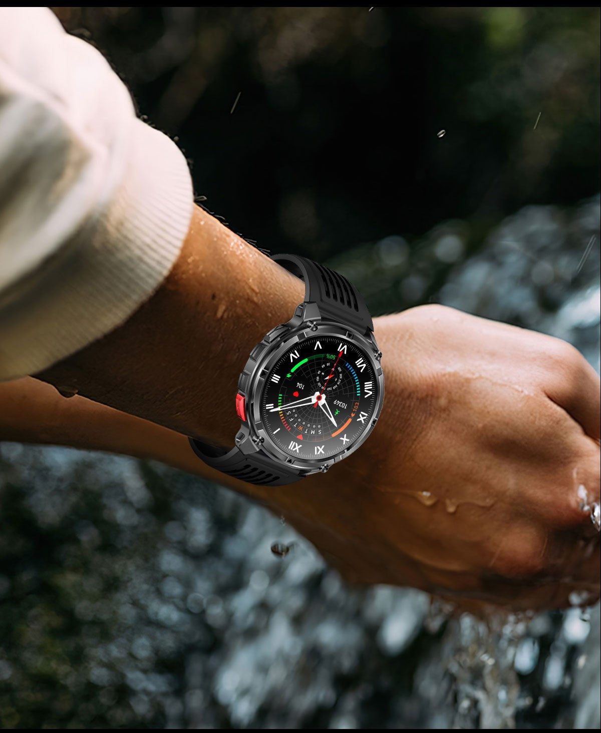 2026 New 1.7-inch Military sports SmartWatch 1100mAh large battery Outdoor compass flashlight 5ATM waterproof BT Call SmartWatch