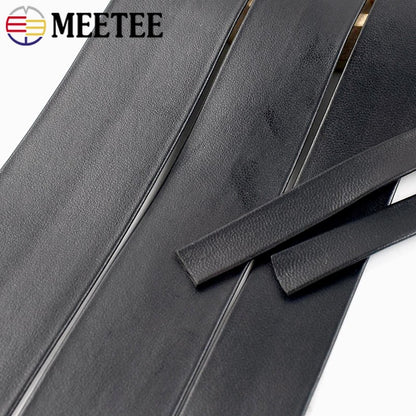5Meters 3-50mm Black PU Leather Cords Soft Ribbon Band Bag Strap Webbing Necklace Jewelry Decor Tape DIY Sewing Accessories