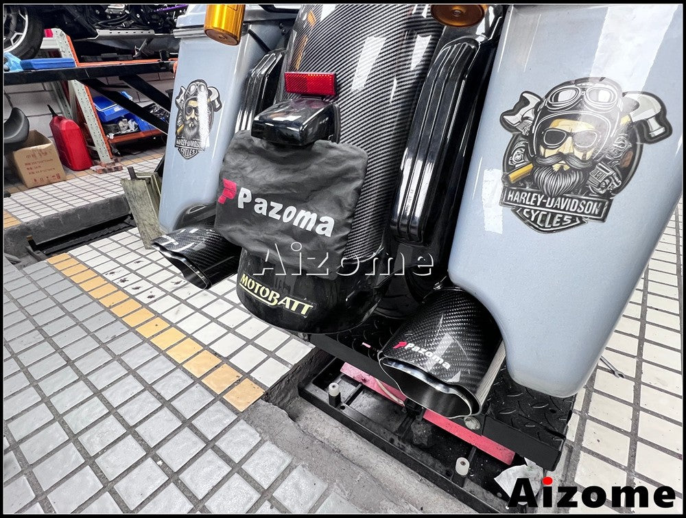 Motorcycle 4.5Inch Slash?Cut Exhaust Muffler Carbon Fiber For Harley M8 Touring Electra Street Glide Road King Road Glide 17-26