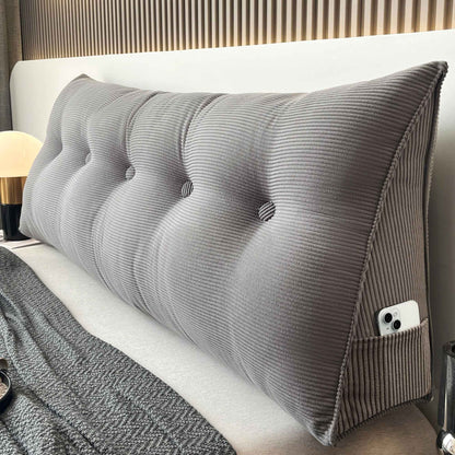 Casual Striped Wedge Floor Pillow Cushion with Side Storage Soft Fluffy Back Support Zippered Cover Hand Wash Gifts for Family