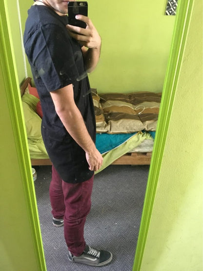 2025 Brand New Clothing Mens Black Mens Long T shirt Tops Hip Hop Man T-shirt Short Sleeve Casual Men Tee shirts For Male