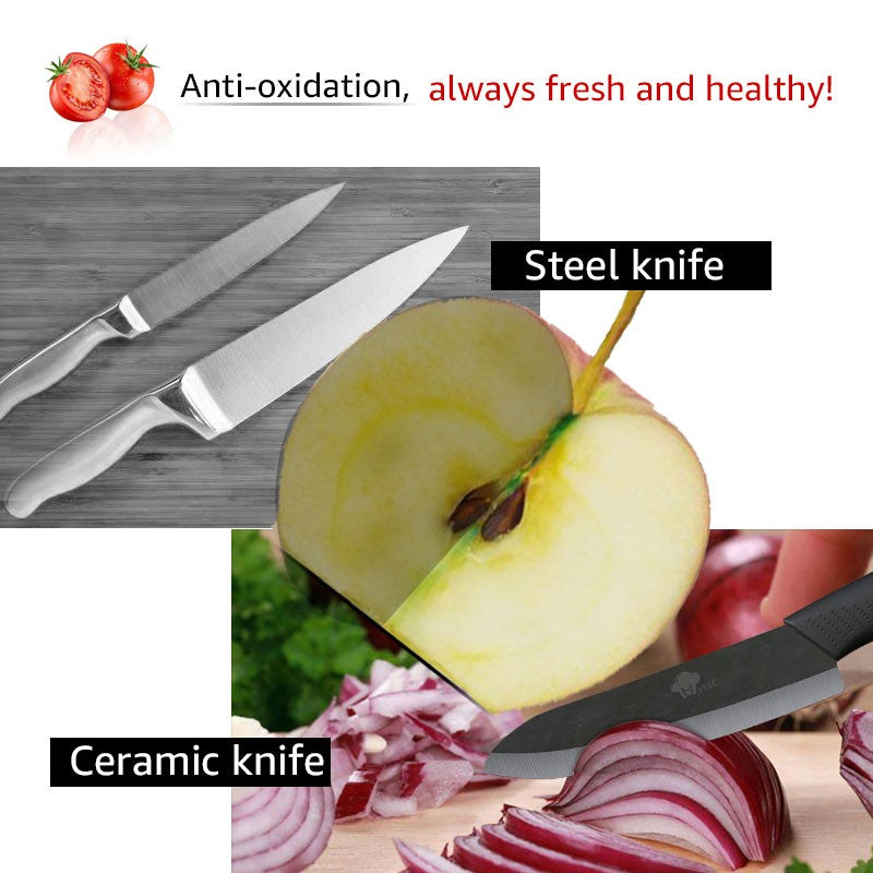 Conjunto de Facas de Cerâmica para Cozinha, 3 4 5 6 polegadas, Faca do Chef, Utilitária, para Fatiar, Cortar Frutas, Legumes, Comida de Bebê, para Descascar, Cabo Antiderrapante