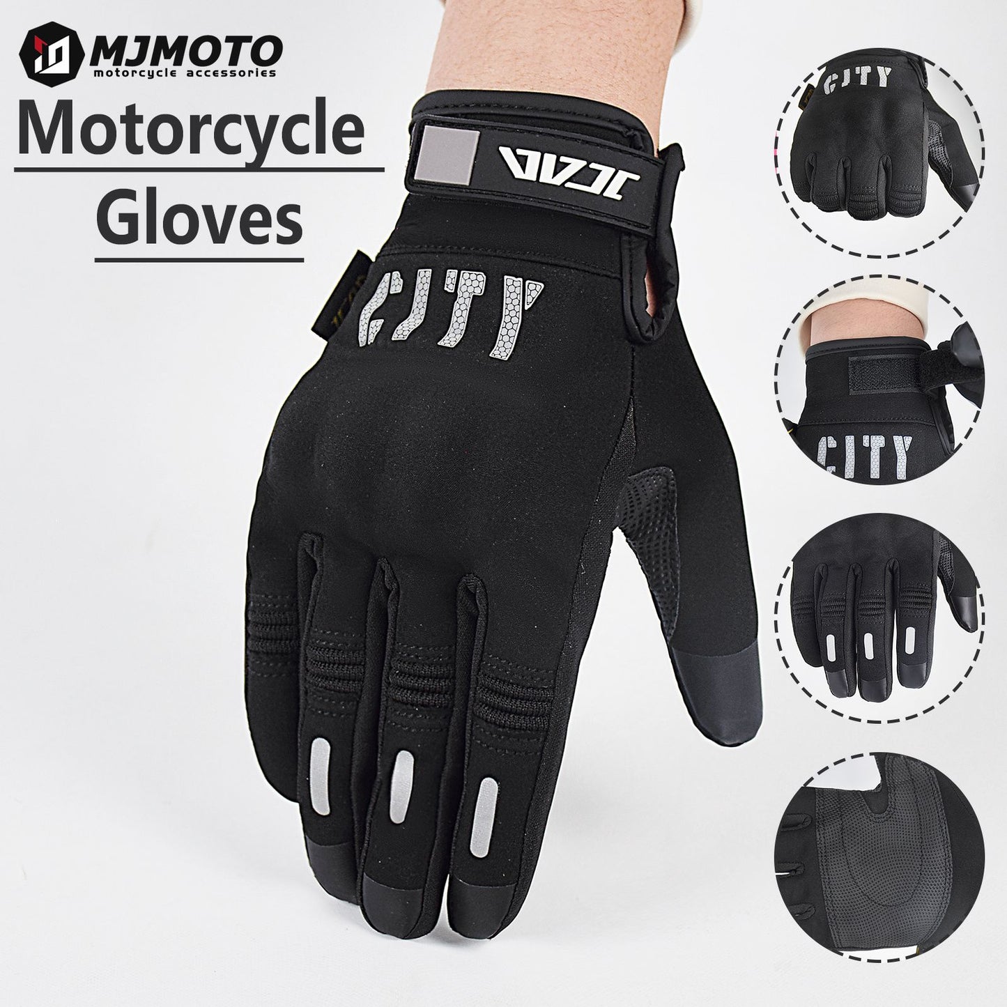 Luvas de motocicleta City Riding Luvas de corrida de moto à prova de vento e à prova d'água para primavera e outono para homens e mulheres Luva de motociclista com tela sensível ao toque